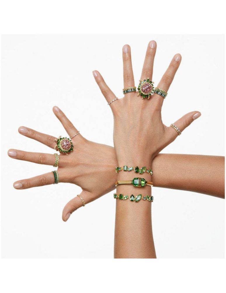 Pulsera Swarovski 5652822 Gema Mixtas Verde Baño de Oro