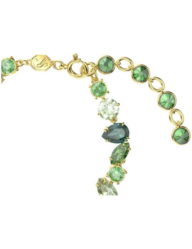 Pulsera Brazalete Swarovski 5652822 Gema Mixtas Verde Baño de Oro