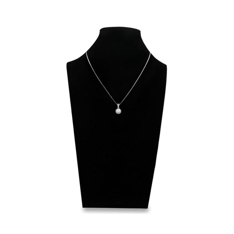 JUEGO DE ANILLO ARETES Y DIJE CON CADENA DE PLATA BLANCA 925 CON PERLA