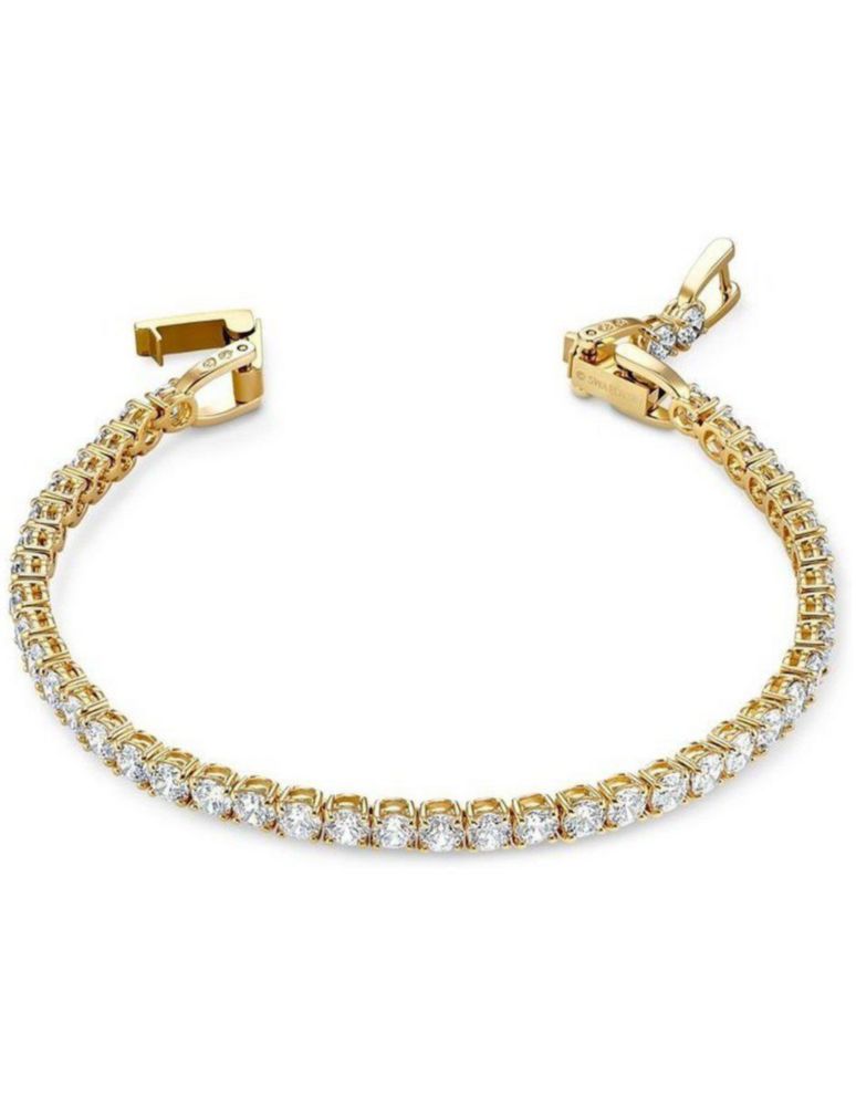 Pulsera Brazalete Swarovski 5511544 Tennis Deluxe Blanco Baño de Oro