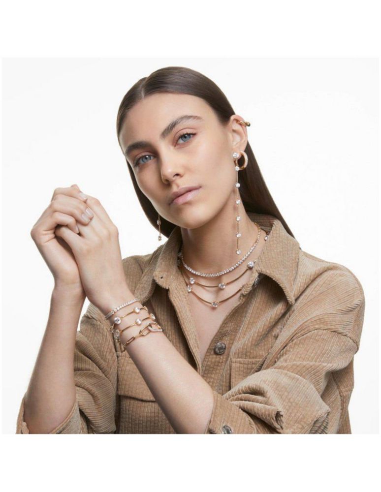 Pulsera Brazalete Swarovski 5511544 Tennis Deluxe Blanco Baño de Oro