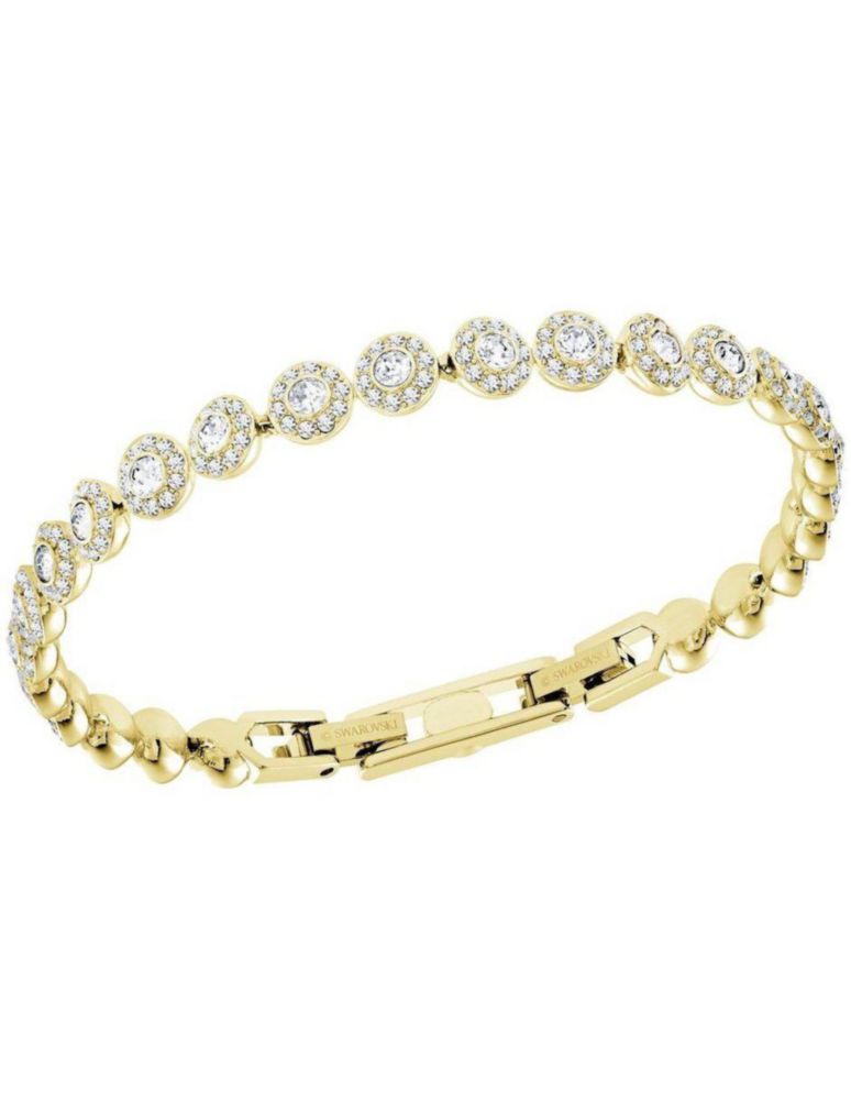 Pulsera Swarovski 5505469 Angelic Blanco Baño de Oro