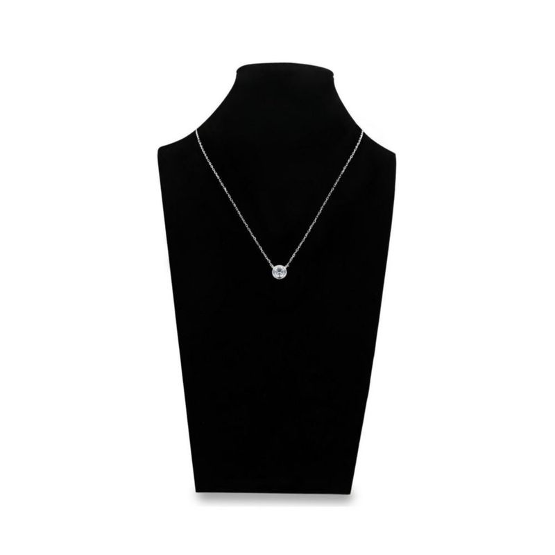 JUEGO DE ANILLO ARETES Y GARGANTILLA DE PLATA BLANCA 925 CON ZIRCONIAS
