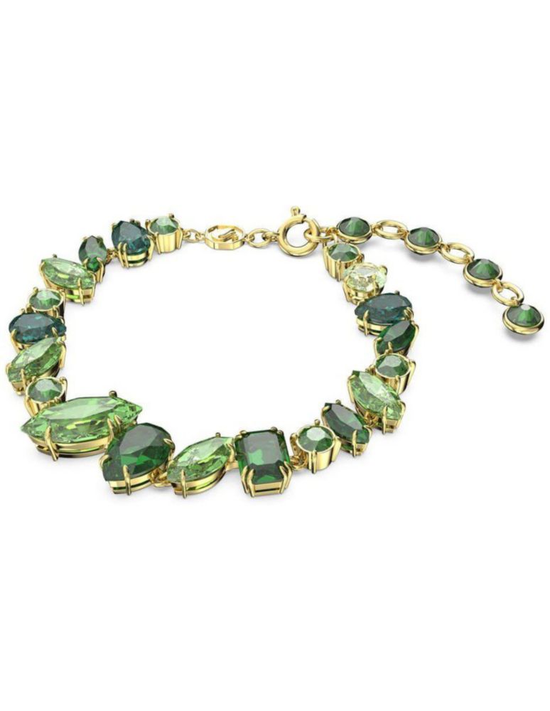 Brazalete Pulsera Swarovski 5652822 Gema Mixtas Verde Baño de Oro