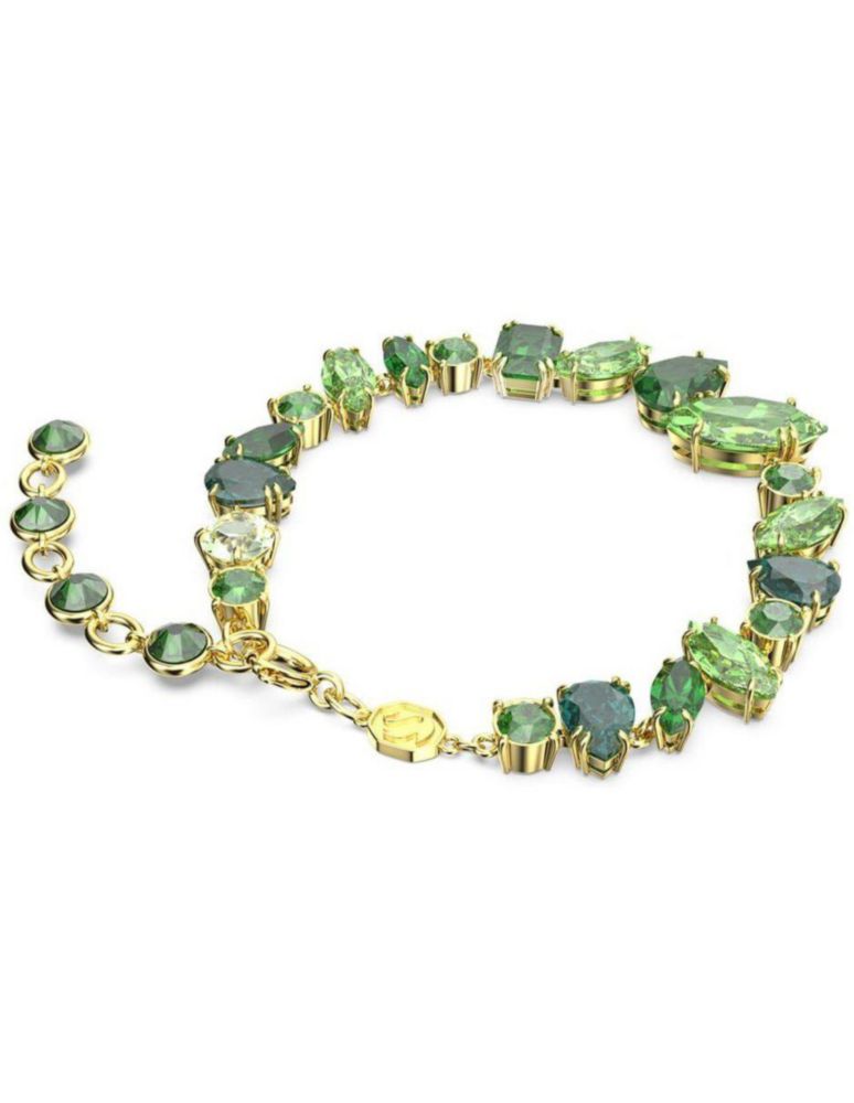 Brazalete Pulsera Swarovski 5652822 Gema Mixtas Verde Baño de Oro
