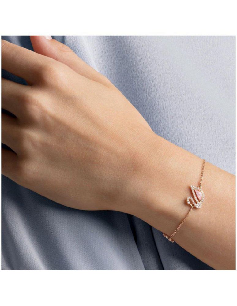 Pulsera Swarovski 5472271 Dazzling Swan Baño Oro Rosa