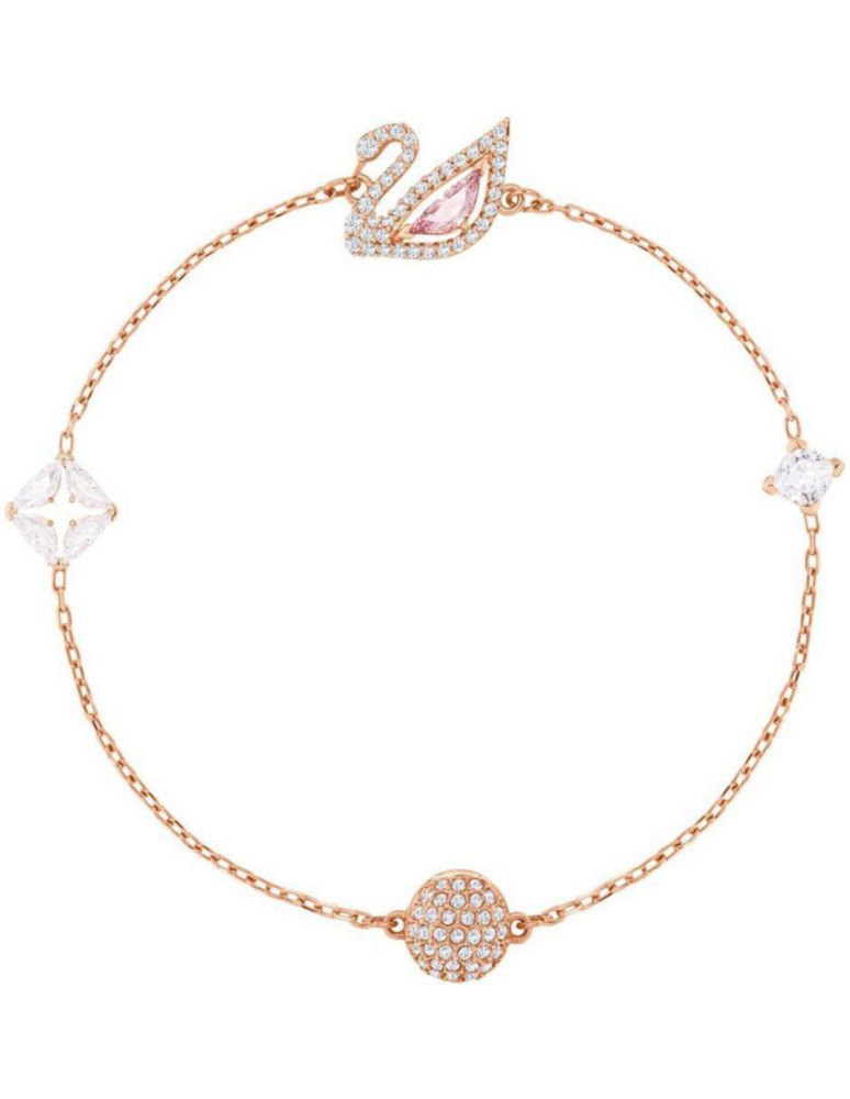 Pulsera Swarovski 5472271 Dazzling Swan Baño Oro Rosa