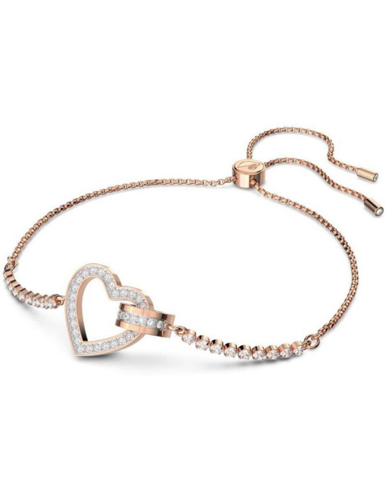 Pulsera Swarovski 5636443 Lovely Corazón Blanca Baño OroRosa