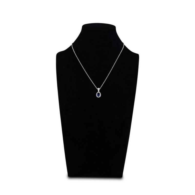 JUEGO DE ANILLO ARETES PULSERA Y DIJE CON CADENA PLATA BLANCA 925 CON ZIRCONIAS BLANCAS Y AZULES