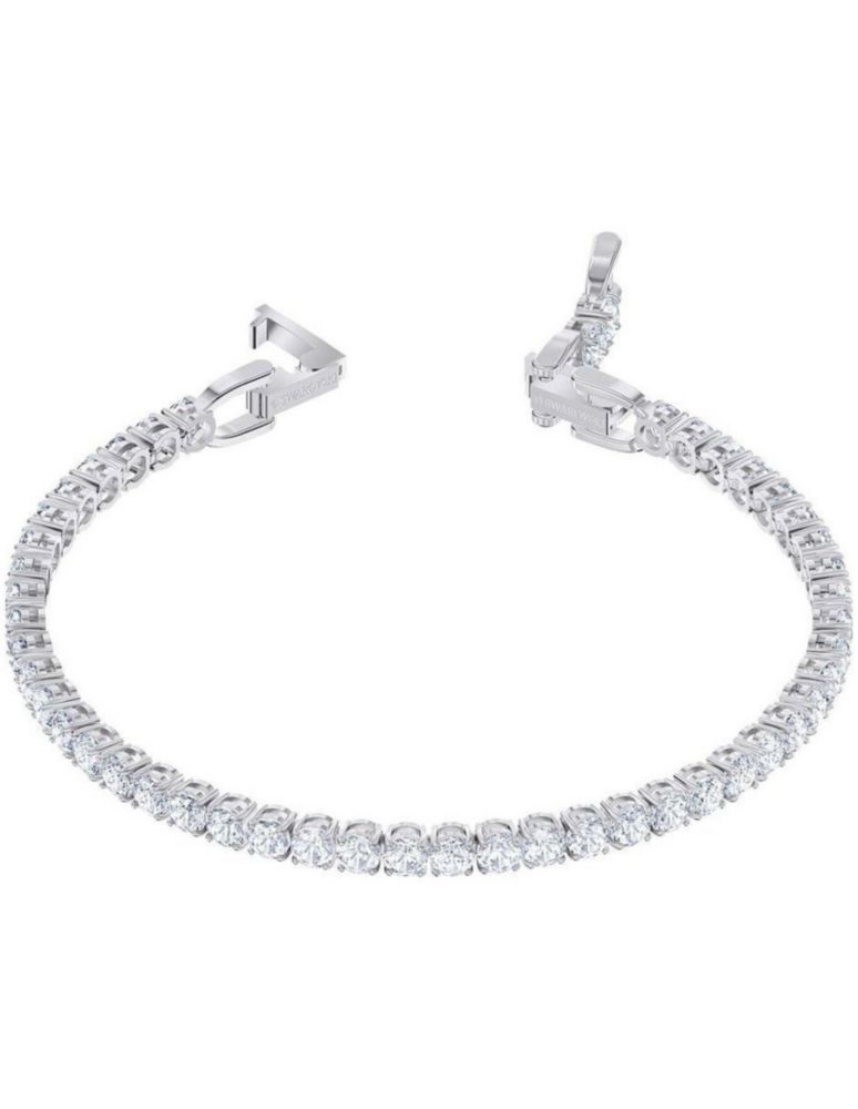 Brazalete Pulsera Swarovski 5513401 Tennis Deluxe Blanco Baño Rodio