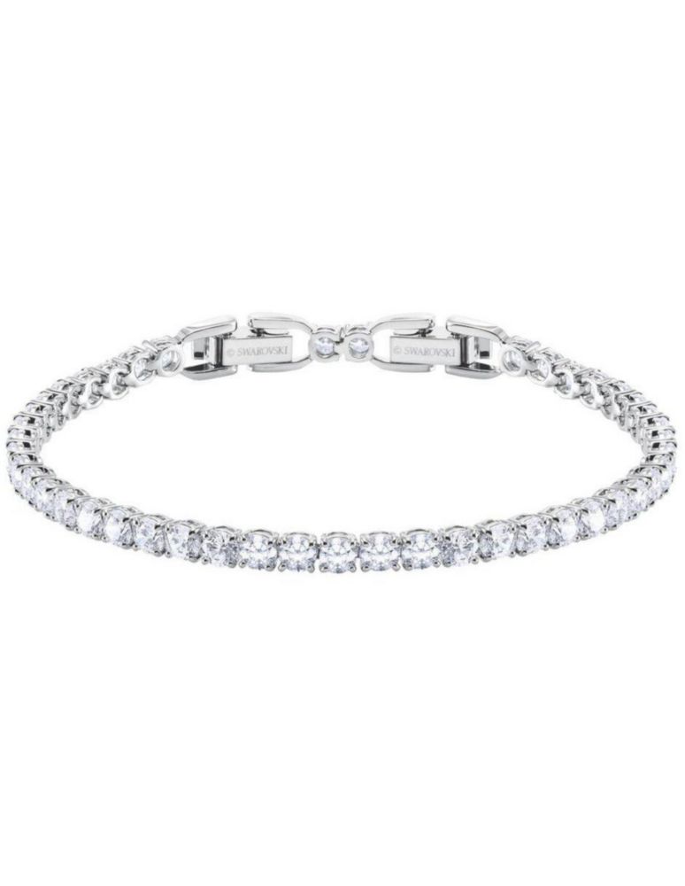 Pulsera Brazalete Swarovski 5409771 Tennis Round Deluxe Baño de Rodio