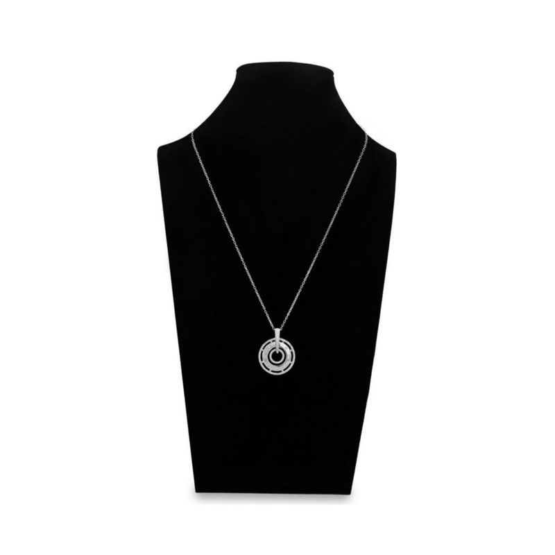 JUEGO DE ANILLO ARETES Y DIJE CON CADENA DE PLATA BLANCA 925 CON ZIRCONIAS