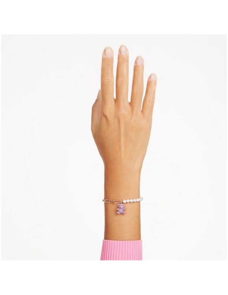 Pulsera Brazalete Swarovski 5669169 Teddy Oso Rosa Baño de Oro Rosa
