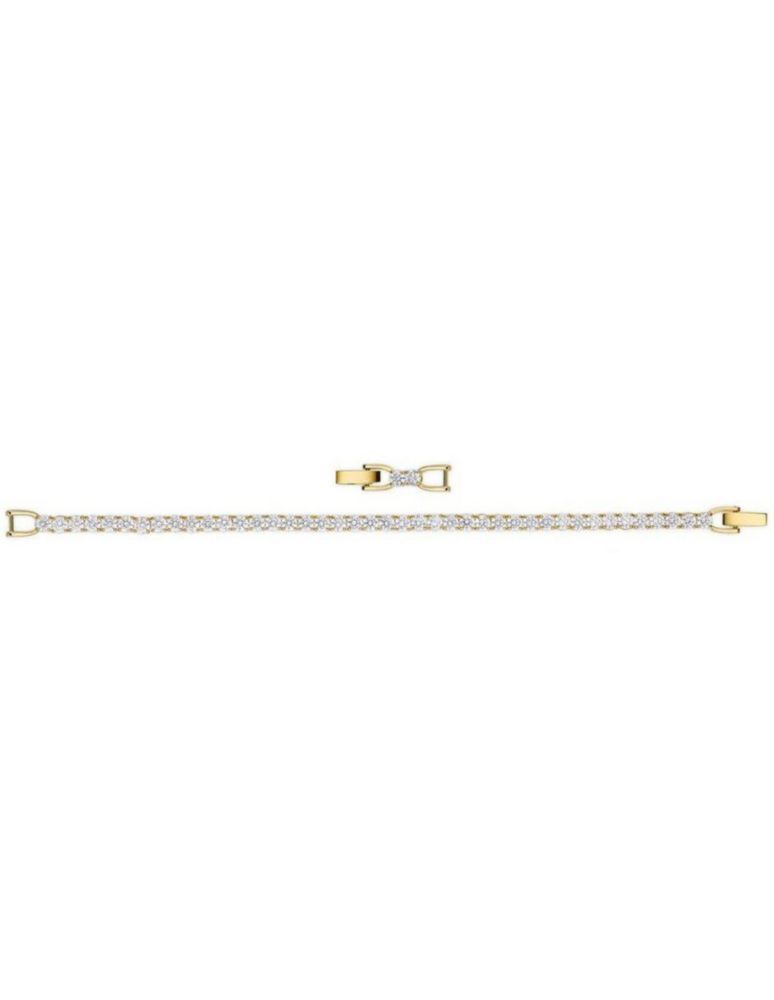Brazalete Pulsera Swarovski 5511544 Tennis Deluxe Blanco Baño de Oro