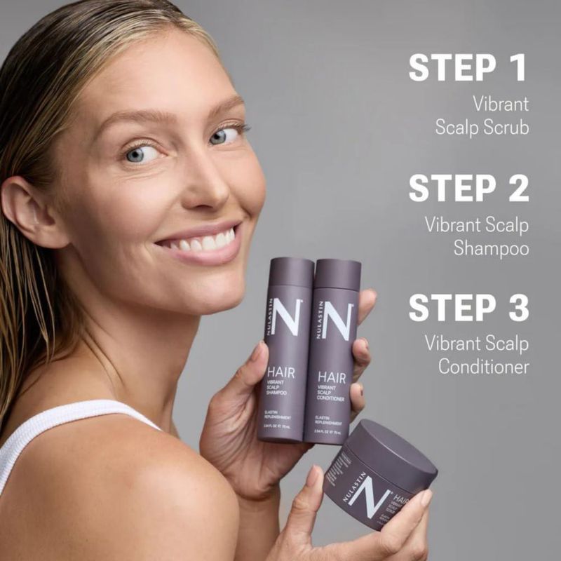 Set de Champú NULASTIN 3 piezas Kit de Viaje con Exfoliante y Acondicionador