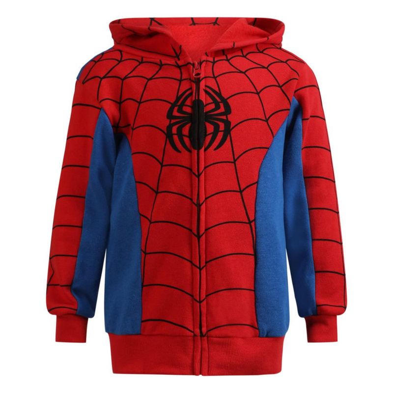 Sudadera con capucha Marvel roja Spider-Man y Capitán América para niño