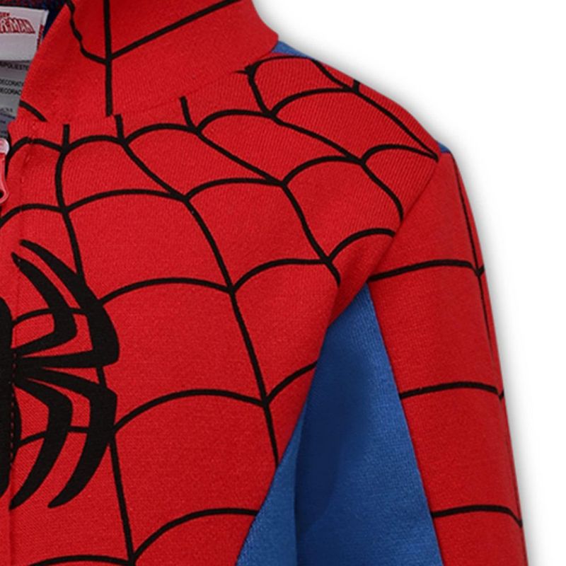 Sudadera con capucha Marvel roja Spider-Man y Capitán América para niño
