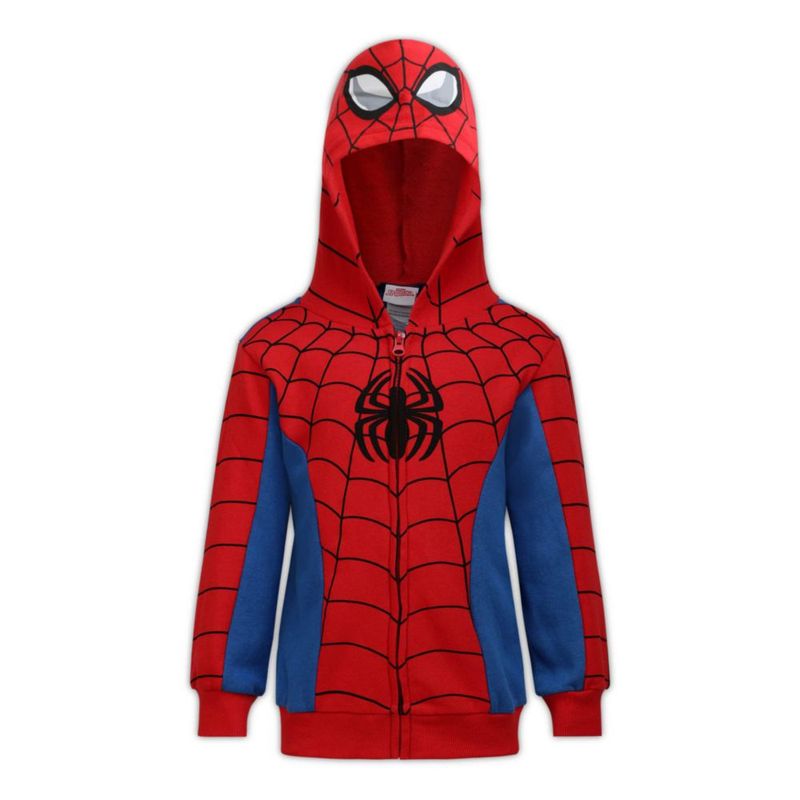Sudadera con capucha Marvel roja Spider-Man y Capitán América para niño