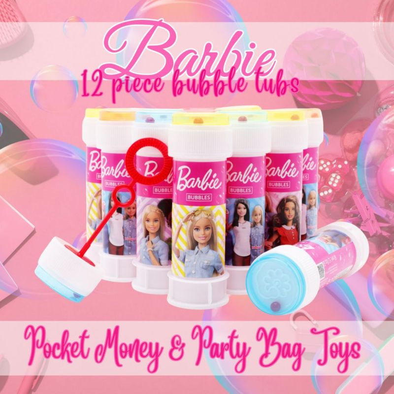 Set de 12 Recipientes de Burbujas Toyland 60 ml con Diseño Barbie