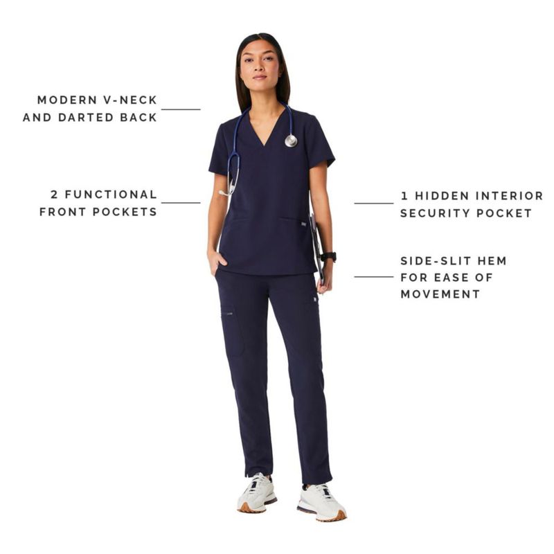 Blusa médica FIGS Casma azul marino M para mujer