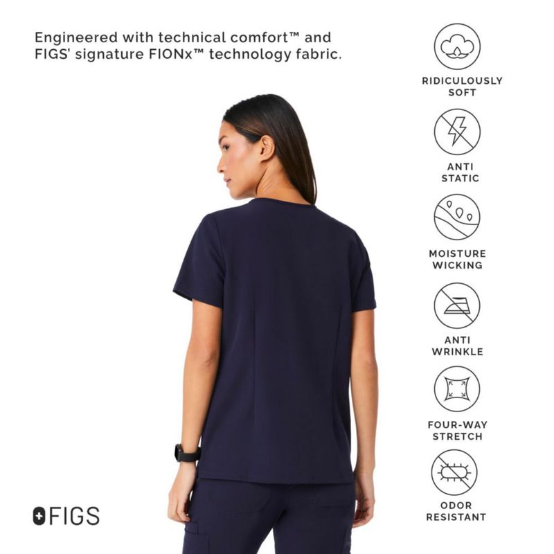 Blusa médica FIGS Casma azul marino M para mujer