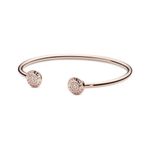 Pulsera Brazalete Pandora 580528CZ Abierto Con Pavé Y Logotipo Talla 18