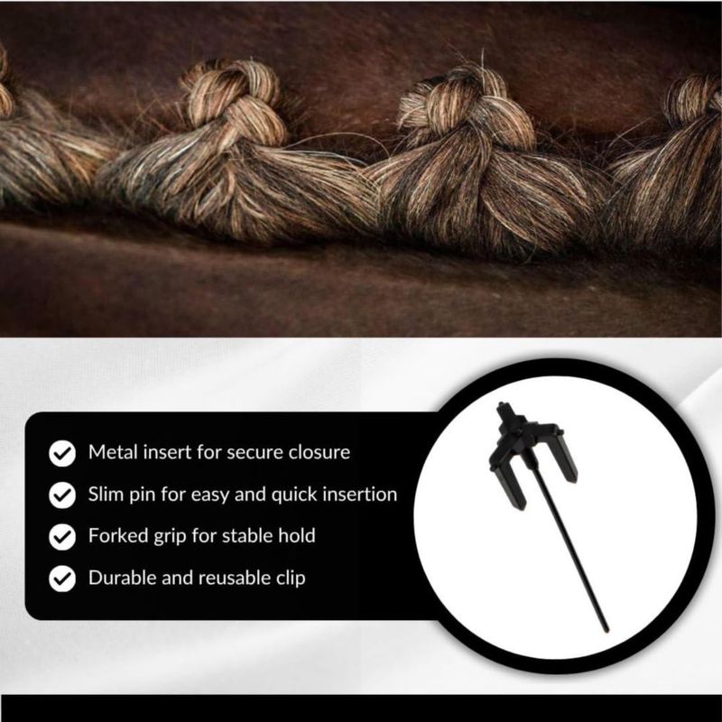 Clips para trenzar Quick Knot XL negro reutilizables