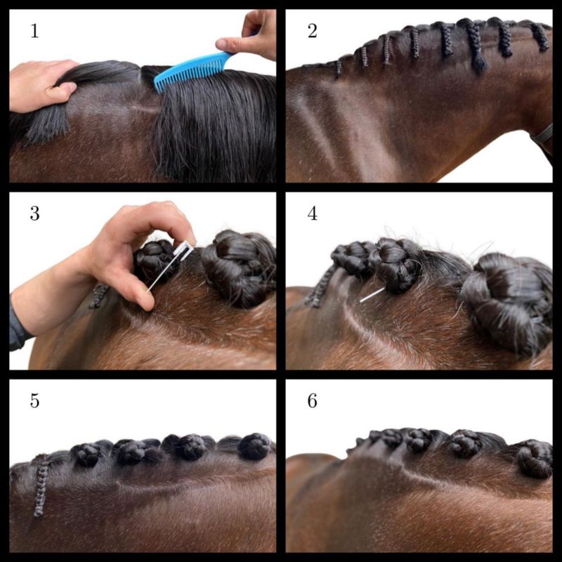 Clips para trenzar Quick Knot XL negro reutilizables