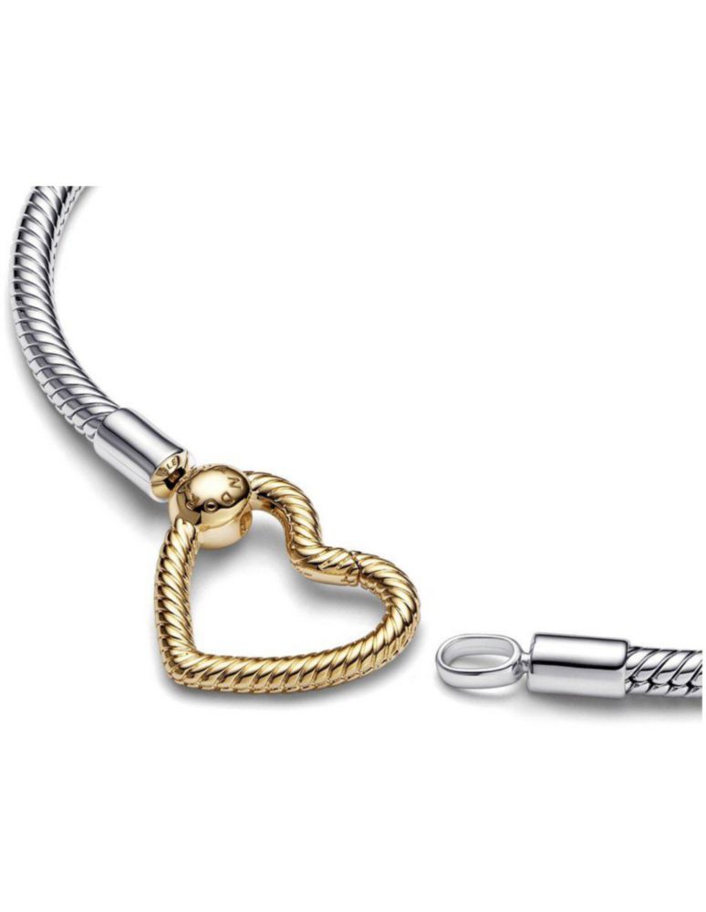 Pulsera Pandora 569539C00 Cadena Serpiente Broche Corazón Talla 18
