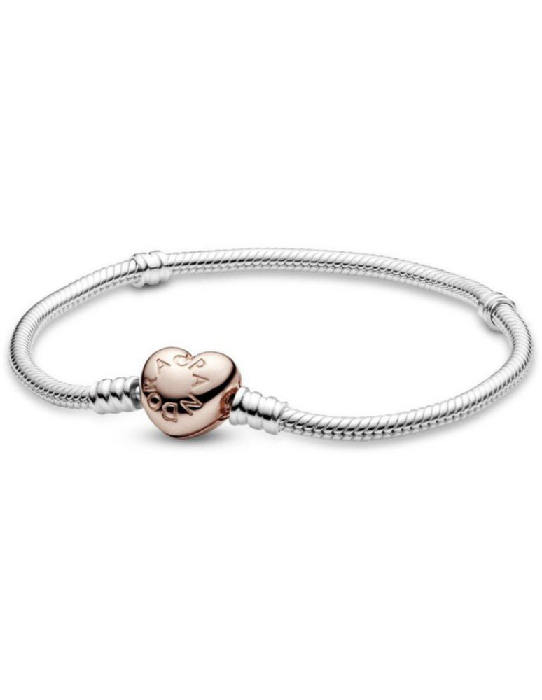 Pulsera Pandora Moments 580719 Cadena Serpiente y Corazón Talla 16