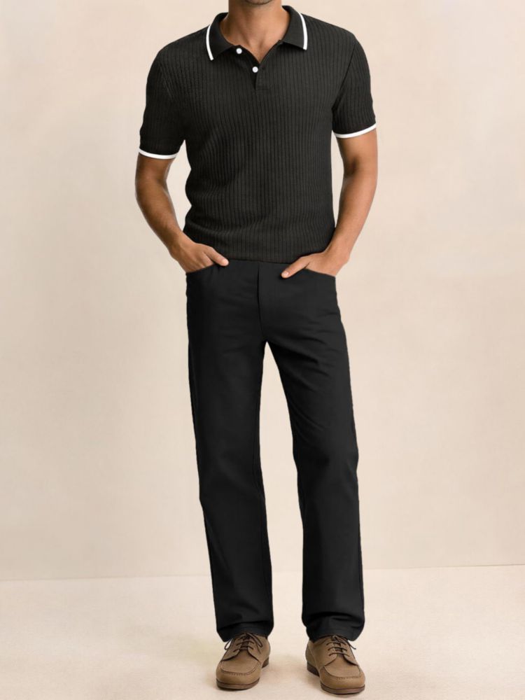 PANTALONES Comdecevis de algodón stretch corte relajado caqui
