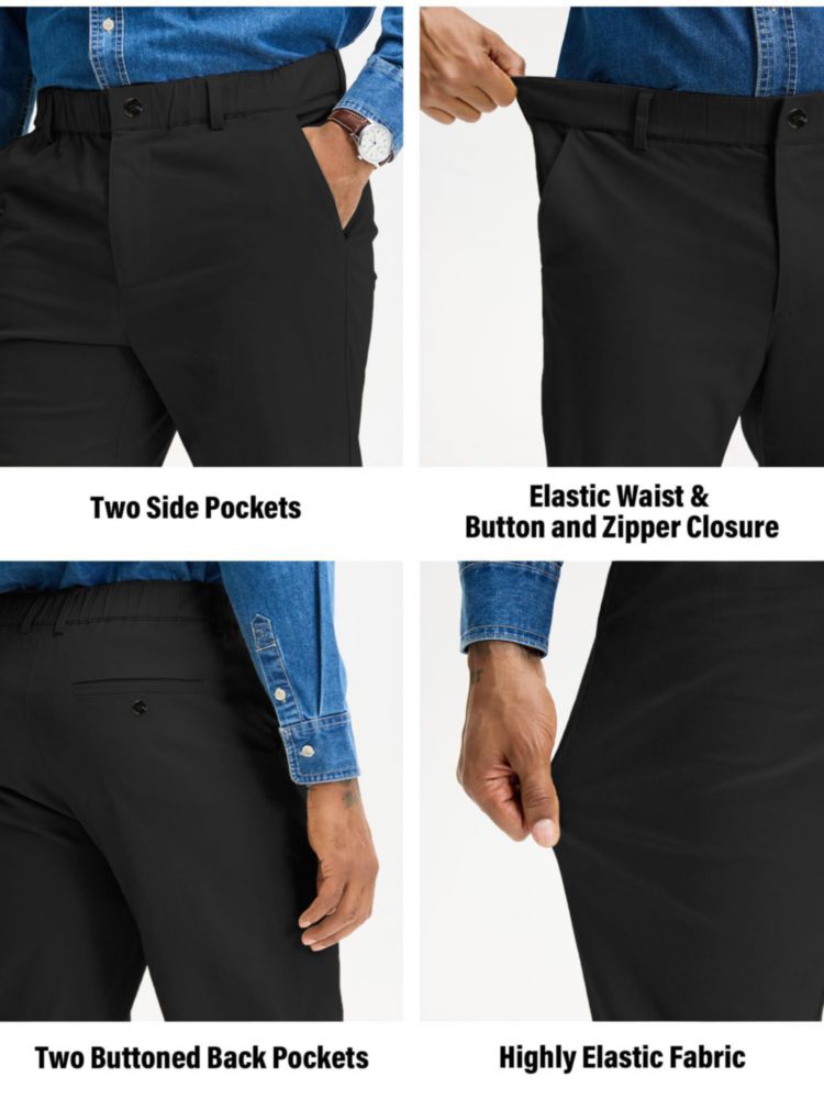 PANTALONES Comdecevis de algodón stretch corte relajado caqui