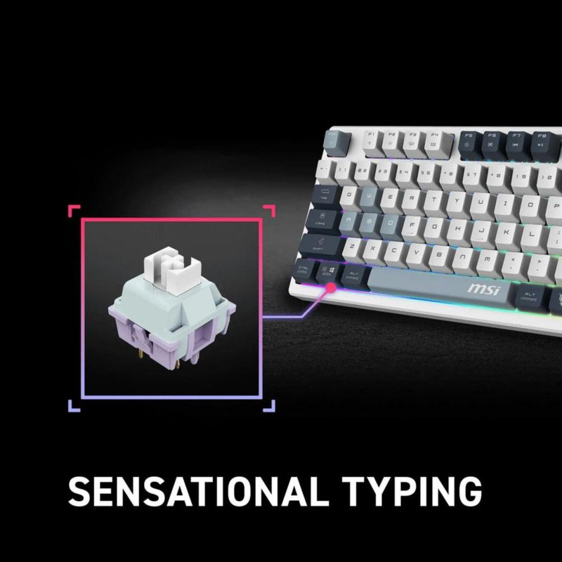 Teclado mecánico inalámbrico MSI Forge GK600 TKL RGB