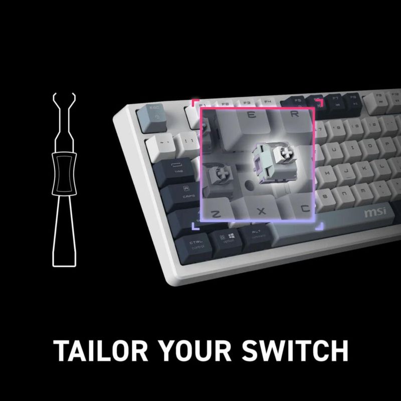 Teclado mecánico inalámbrico MSI Forge GK600 TKL RGB