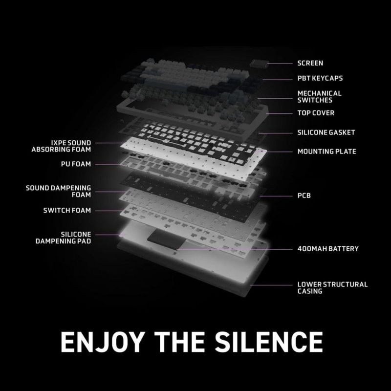 Teclado mecánico inalámbrico MSI Forge GK600 TKL RGB