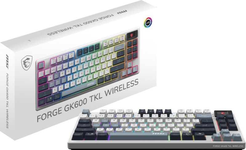 Teclado mecánico inalámbrico MSI Forge GK600 TKL RGB