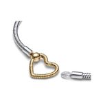 Pulsera Brazalete Pandora 569539C00 Cadena Serpiente Broche Corazón Talla 18