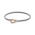 Pulsera Brazalete Pandora 569539C00 Cadena Serpiente Broche Corazón Talla 18