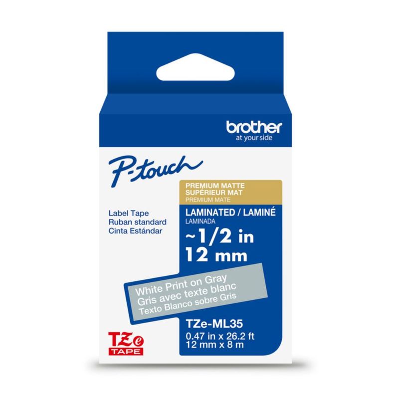 Cinta de Etiquetas Brother 24 mm x 8 m Blanco sobre Gris