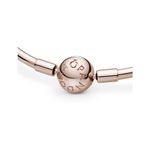 Pulsera Brazalete Pandora Moments 587132 Rígida Baño Oro Rosa Talla 19