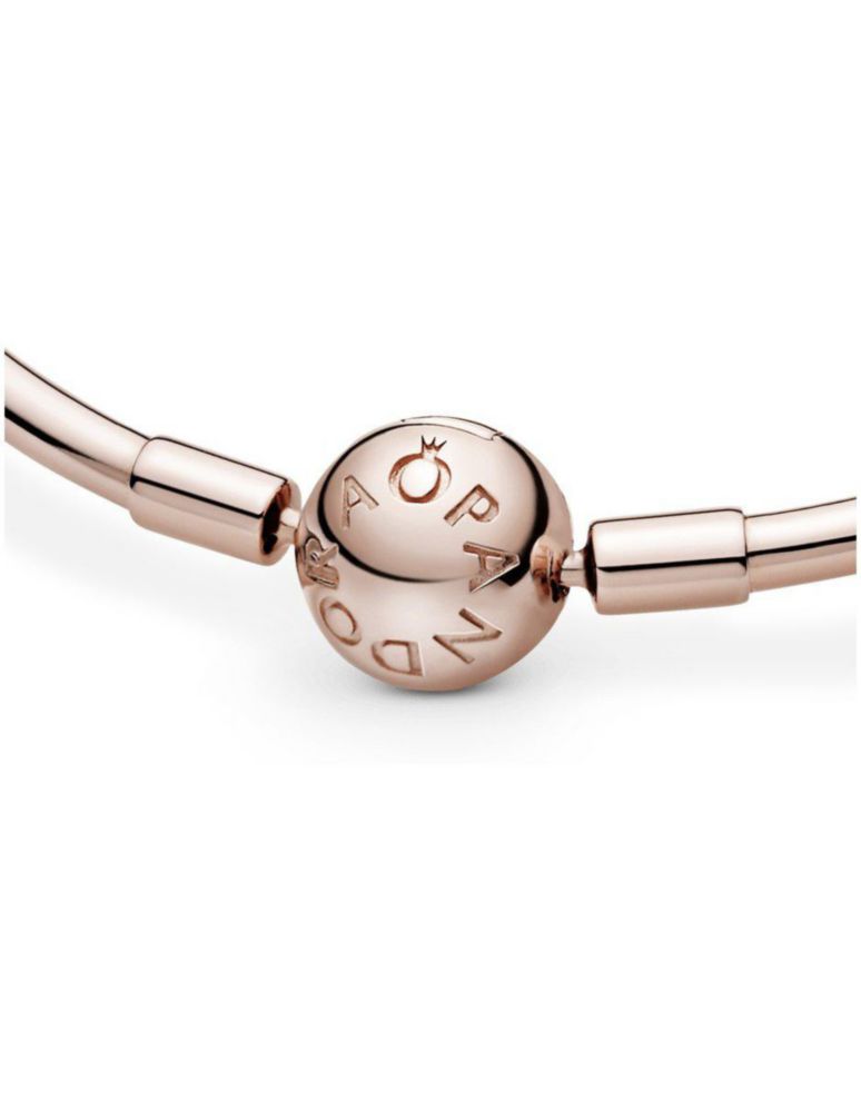 Pulsera Brazalete Pandora Moments 587132 Rígida Baño Oro Rosa Talla 19