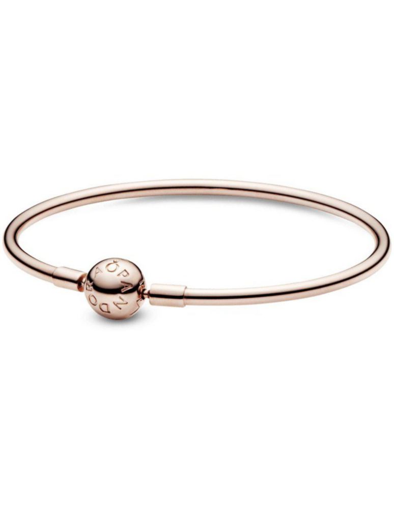 Pulsera Brazalete Pandora Moments 587132 Rígida Baño Oro Rosa Talla 19