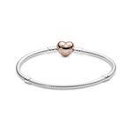 Brazalete Pulsera Pandora 586292cz Cadena Serpiente Broche Corazón Talla 16