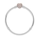 Pulsera Brazalete Pandora 586292cz Cadena Serpiente Broche Corazón Talla 16