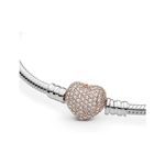 Pulsera Brazalete Pandora 586292cz Cadena Serpiente Broche Corazón Talla 16
