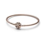 Brazalete Pulsera Pandora Moments 582338C01 Rígida Broche Copo Nieve Talla 21