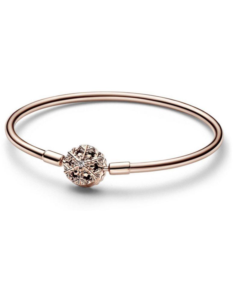 Brazalete Pulsera Pandora Moments 582338C01 Rígida Broche Copo Nieve Talla 21