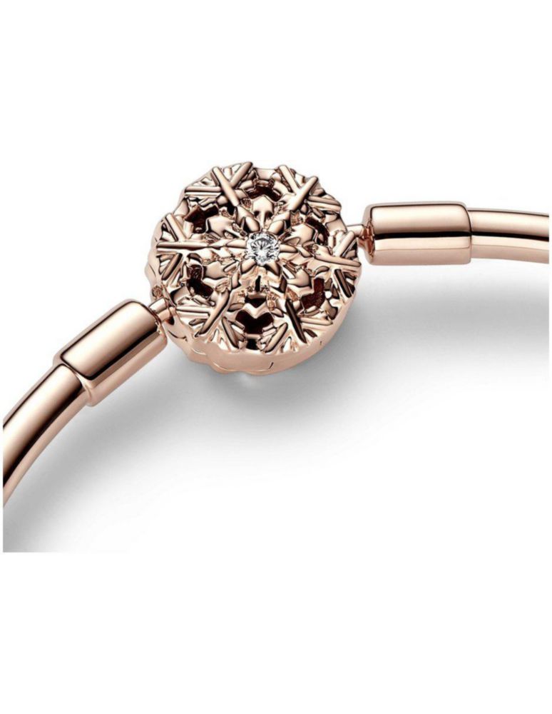 Pulsera Pandora Moments 582338C01 Rígida Broche Copo Nieve Talla 21