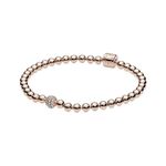 Pulsera Brazalete Pandora 588342CZ Cuentas y Pavé Baño Oro Rosa Talla 17