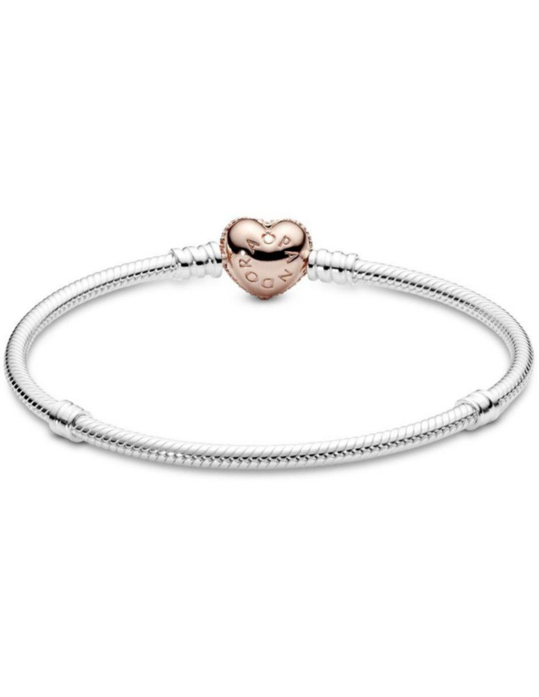 Pulsera Pandora 586292cz Cadena Serpiente Broche Corazón Talla 16